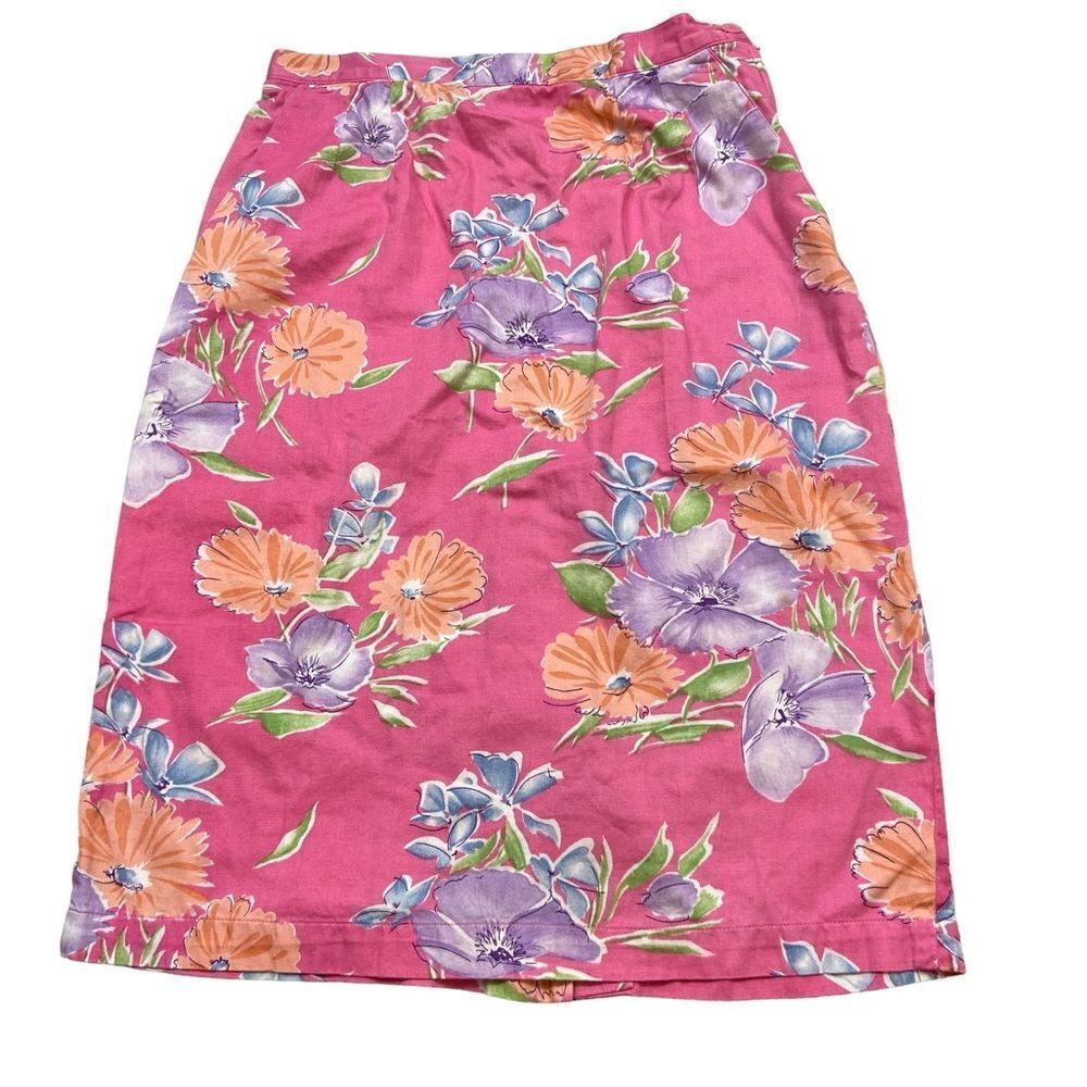 RARE Vintage Peabody House Pink Floral Skirt Size 11/12‎
